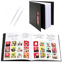 Photo Booth Guest Book Album 2×6 Picture Inserts Black Scrapbook Memory Book