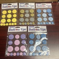 Sticko Button Ups Adhesive Buttons 5 packages different colors