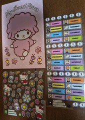 Pipsticks Hello Kitty Sticker Lot Of 7 Sheets + Postcard & 3″ Vinyl