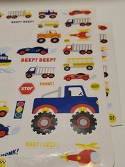 Sticker Lot Trucks Car Fire Truck Bus BEEP! BEEP! New Unused Vtg Multiple Sheets