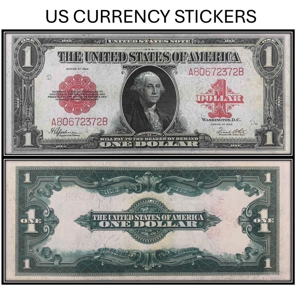 $1 One Dollar 1923 Legal Tender Note (US CURRENCY STICKERS) (Lot OF 1)
