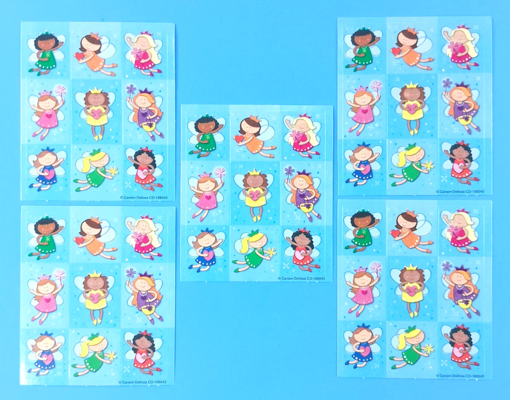 Carson Dellosa Faries Mini Sticker Sheets Lot Of 5