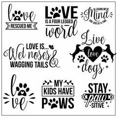 Guirongxin 6Sheets Pet Dog and Cat Funny Words 5.6×5.6inch/4.4×6.4inch, Clear