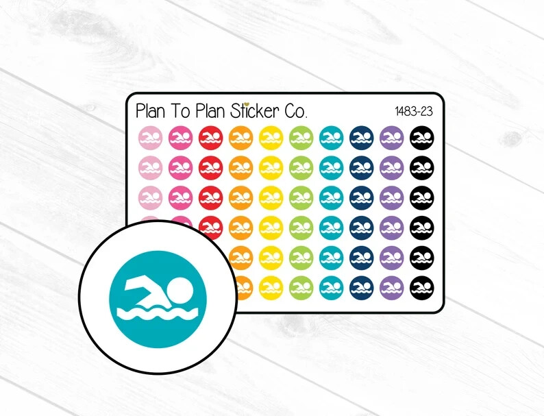 1483-23~~Swim Icon Planner Stickers.