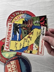 Lot Vintage Style Travel Stickers 7 New Matte 3M Peel Off Popular Destinations