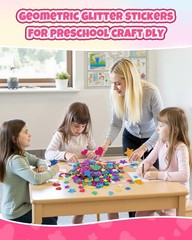 1024PCS Colorful Glitter Foam Stickers – Heart & Star Shapes for Kids’ Crafts