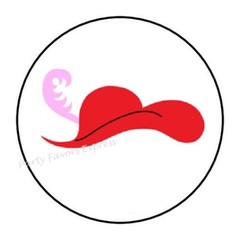 30 RED HAT ENVELOPE SEALS LABELS STICKERS PARTY FAVORS 1.5″ ROUND