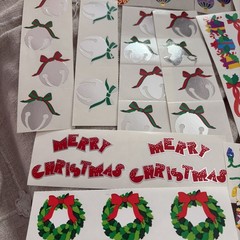 Big Lot Vtg Mrs. Grossman’s Christmas Stickers Metallic Glitter Elf Santa Tree