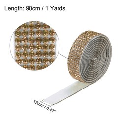 3 Roll 1 Yard 8mm Crystal Rhinestone Diamond Yellow Luminous Ribbon