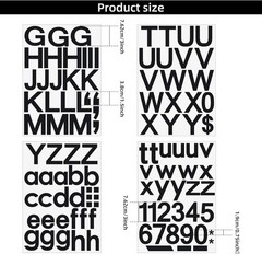 8 Sheets Vinyl Letter Stickers 3 Inch Black Self Adhesive Mailbox Numbers Alp…
