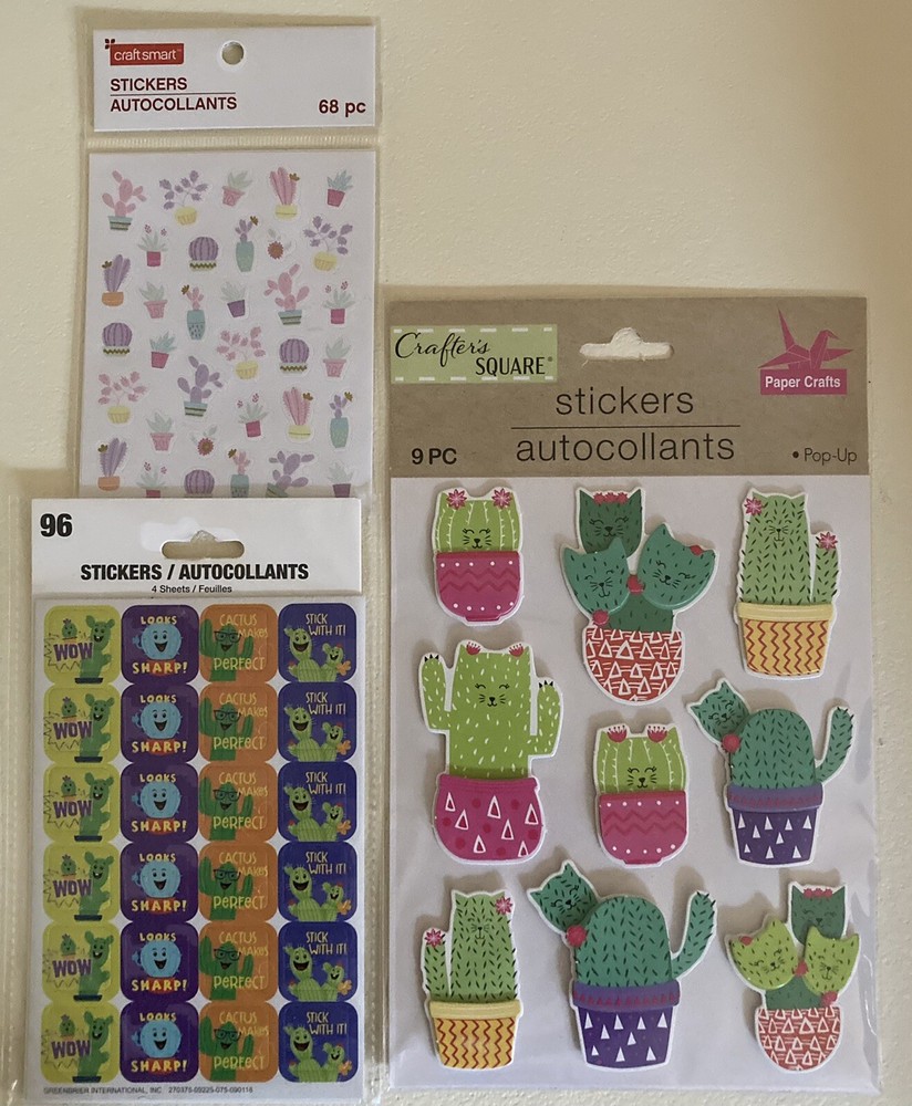 173 Cactus Stickers! New In 3 Separate Packages!