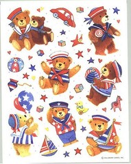VINTAGE Hallmark Teddy Sailor Bears Stickers 3 Sheets