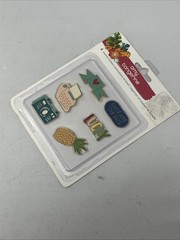 Pack of 6 ENAMEL Amy Tangerine craft scrapbook embellishments self stick