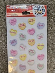Stickeroni from Hallmark, Valentine’s Stickers, Candy Conversation Hearts