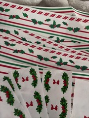 35 Sticker Strip Lot Mrs Grossman’s Christmas Holly Candy Cane Border 1997 Bow