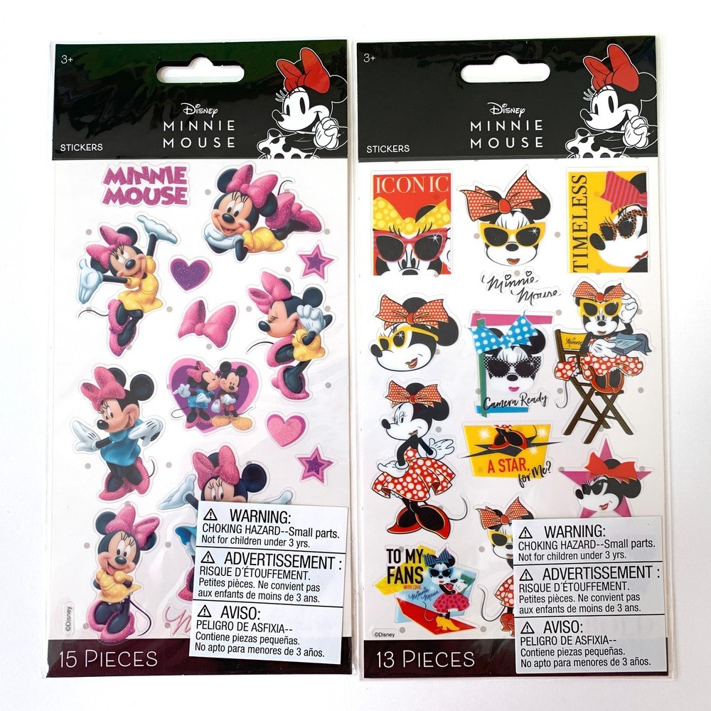 Lot of 2 EK Success Minnie Mouse Sticker Sheets Hollywood & Classic Minnie