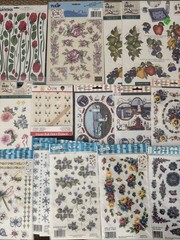 SALE Huge Lot Of 75 Rub On Transfers Vintage Brand New Floral Holiday Gift Craft