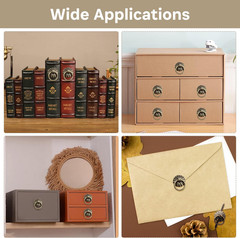 50Pcs Metal Brad Fasteners Mini Pull Ring Handle, Lightweight Vintage Decorative
