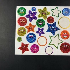 Highlights Glitter Sparkle Sticker Star Shapes Smile Smiley Faces Glasses