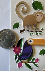JUNGLE ANIMAL Dimensional Stickers(22pc) Sticko…Giraffe…Monkey…Lion…Tiger…Rino…