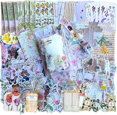 400PCS Vintage Journaling Supplies Scrapbook Paper Stamp Stickers | Aesthetic De