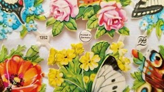 PZB Vintage Diecut Butterflies Flowers #1352 Crafting Paper From Germany