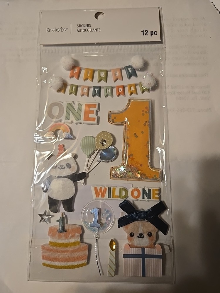Recollections 1st BIRTHDAY Scrapbooking Stickers