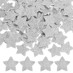 1″x1″ Star Foam Stickers, 120Pcs EVA Glitters Foam Shape Sticker, Silver