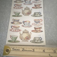 Michel & Company Gilted Stickers Tea Time Teacups & Teapots, 2 Sheets, Acid-Free