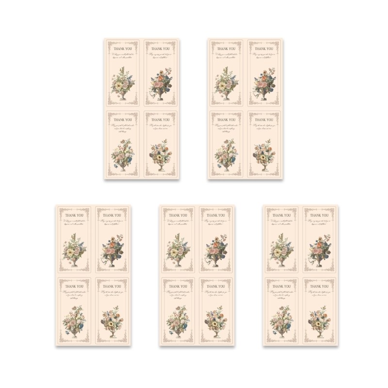 125Pcs Thank You Stickers Rectangular Wrapping Labels Self-adhesive Labels
