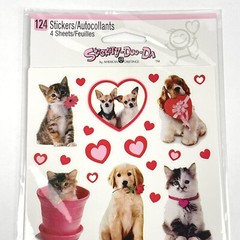 NEW Stickety Doo Da CATS DOGS & HEARTS American Greetings Stickers 4 Sheets