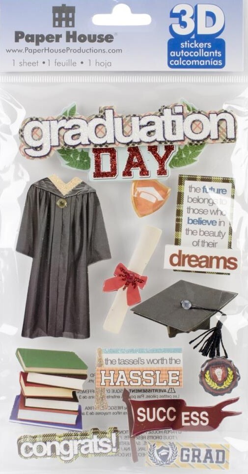 Graduation Day -3D scrapbook stickers – Paper House STDM-0189