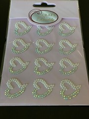 DAWN BIBBY 3D ADHESIVE GEMSTONE CLEAR GEMSTONE/PEARL HEARTS 12PCS