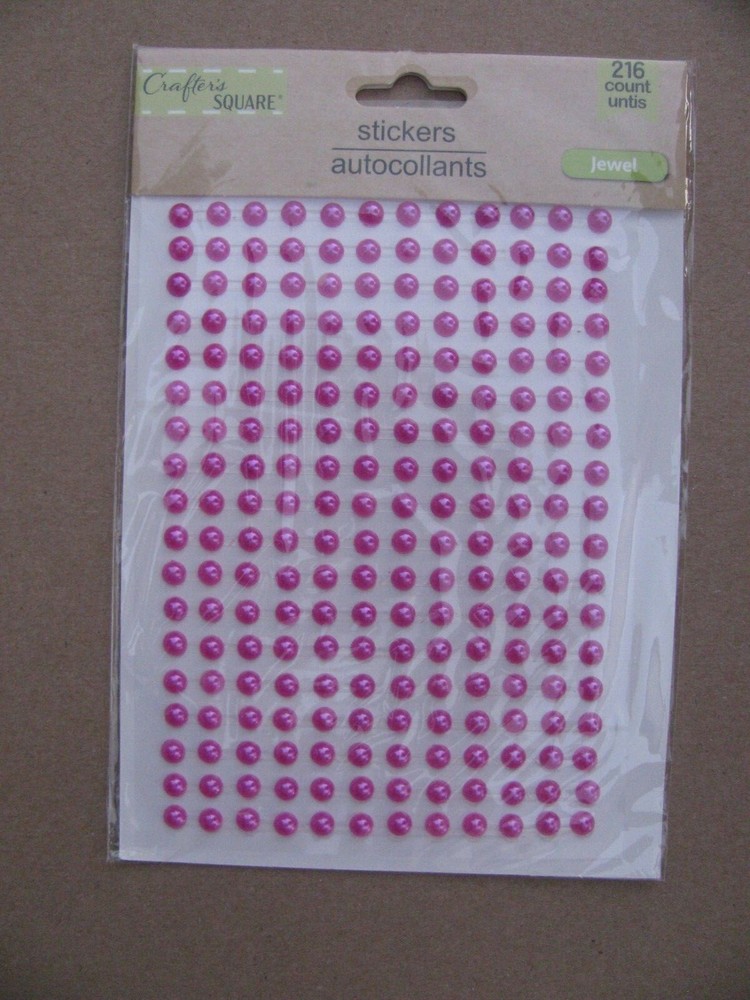 Crafter’s Square Jewel Stickers PINK 1 Sheet 216 Count NIP
