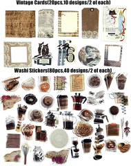 260PCS Vintage Journaling Scrapbooking Supplies Scrapbook Sticker Paper Ephemera