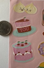 HAPPY FOOD Stickers(22pc) •Cake•Hamburger•Toast•Donut •Taco•Garlic•Fries•Cards•
