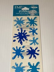 STICKERS FMI FRANCES MEYER 4 SHTS BLUE SPLASHES WATER SPLASH MULTI-COLORS SIZES