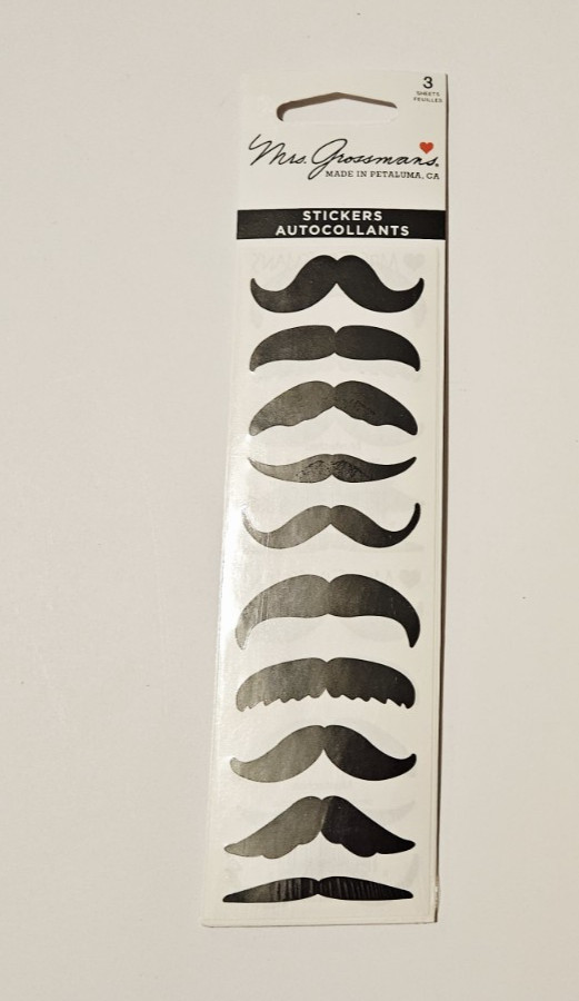 Mrs. Grossman’s Stickers Lot of 3 Strips Brand New in Package ~Mustache~