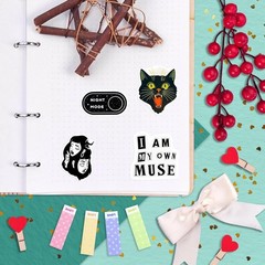 100 Black Vinyl Stickers – Perfect for Journals, Laptops & Water Bottles