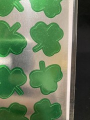 St Patrick’s Shamrock Foil Stickers 10 Packs Of 40 (400 Stickers) – 1 Inch