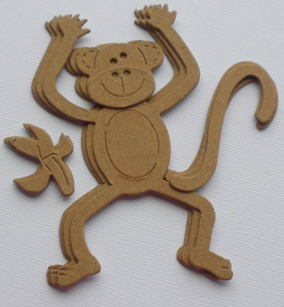 {3} *HANGING MONKEY* Bare Chipboard Die Cuts 3 1/2″ x 4 3/8″