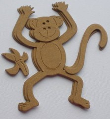 {3} *HANGING MONKEY* Bare Chipboard Die Cuts 3 1/2″ x 4 3/8″