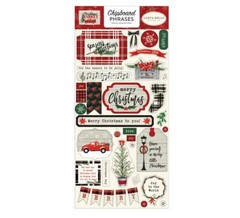 Carta Bella Paper CHRISTMAS MARKET 6×13 Sheet of Chipboard Phrases