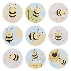 1000 Pieces Bumble Bee Stickers for Kids, Classroom Reward, DIY Crafts, Round…