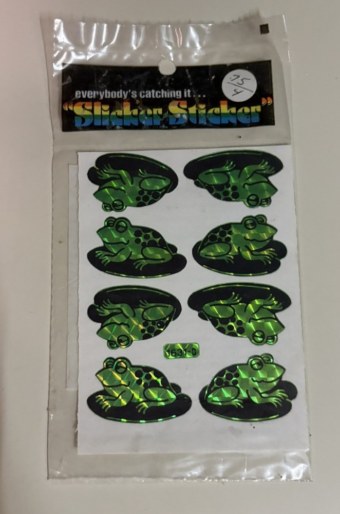 Vintage Slicker Stickers Specialties Frog NOS