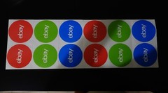3” Thank You ebay Stickers – Red, Blue and Green 8 of each Color Total 24