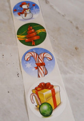 21 (1 Yard) CHRISTMAS ENVELOPE SEALS STICKERS 1.5″. #1