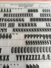 Four Letraset INSTANT LETTERING Transfer 42pt Bernhard Antique Bold Condensed 1