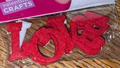 Brother Sister Design Studio Valentine Craft Word Glitter Kiss Hugs Love Sticker