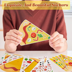 48 Sheets Make a Pizza Stickers, Make Your Own Pizza Stickers Crafts Party Suppl